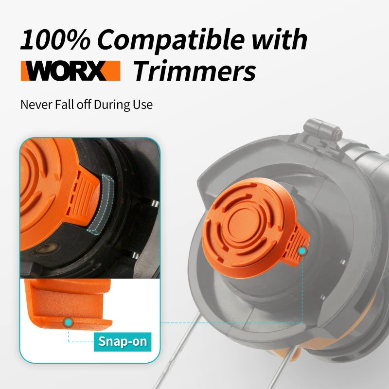 YWTESCH Spool Cap Cover for Worx,Trimmer Replacement Spool Cap Covers for Worx,Suitable for Worx Weed Eater (3 Pack) - Image 5